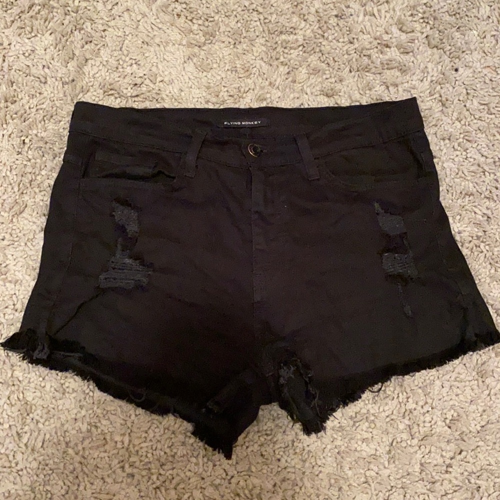 Black Flying Monkey high waisted jean shorts